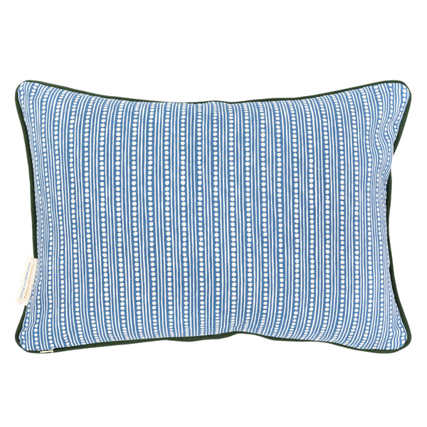 striped dotted cushion blue 