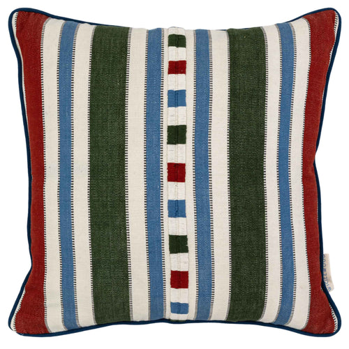 Raya Red Green Square Cushion