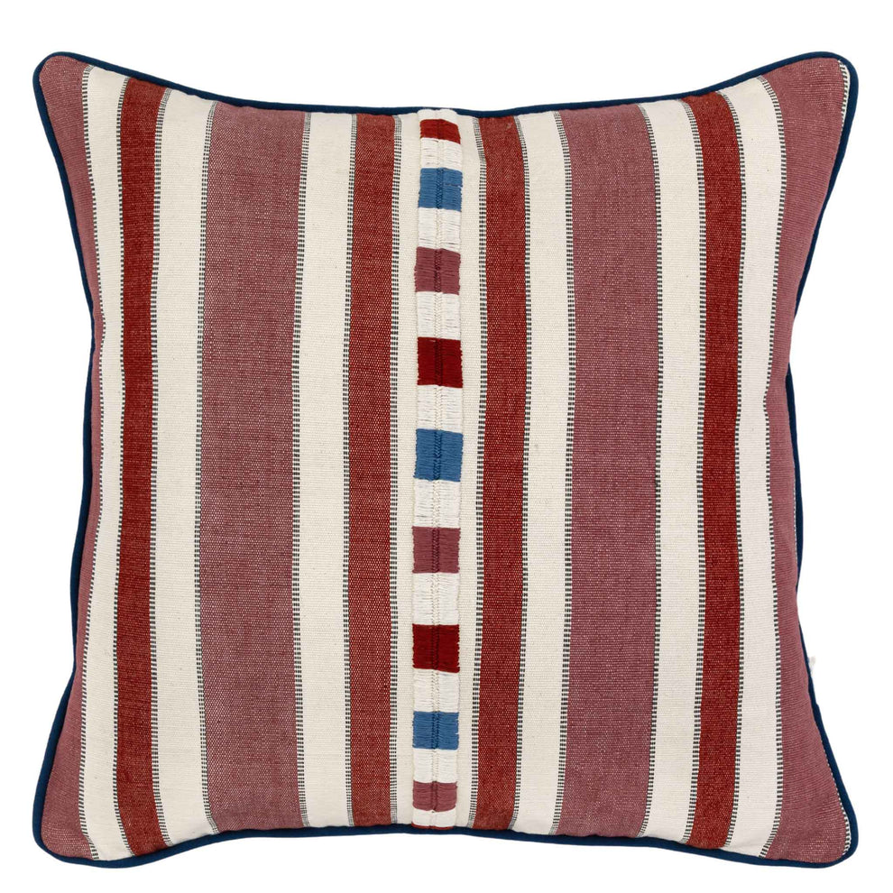 Guatemalan Stripe Square Cushion Pink Red | Colourful Cushions – Wicklewood