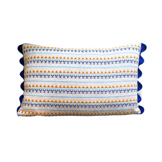 Guatemalan Flower Cushion Yellow Blue