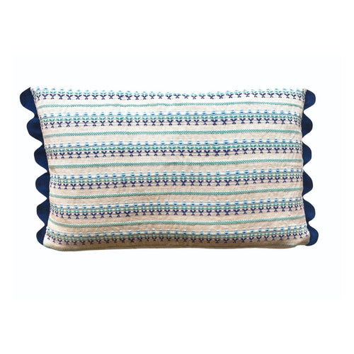 Guatemalan Flower Cushion Blue