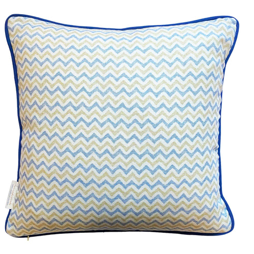 Ikat Check Square Cushion Blue