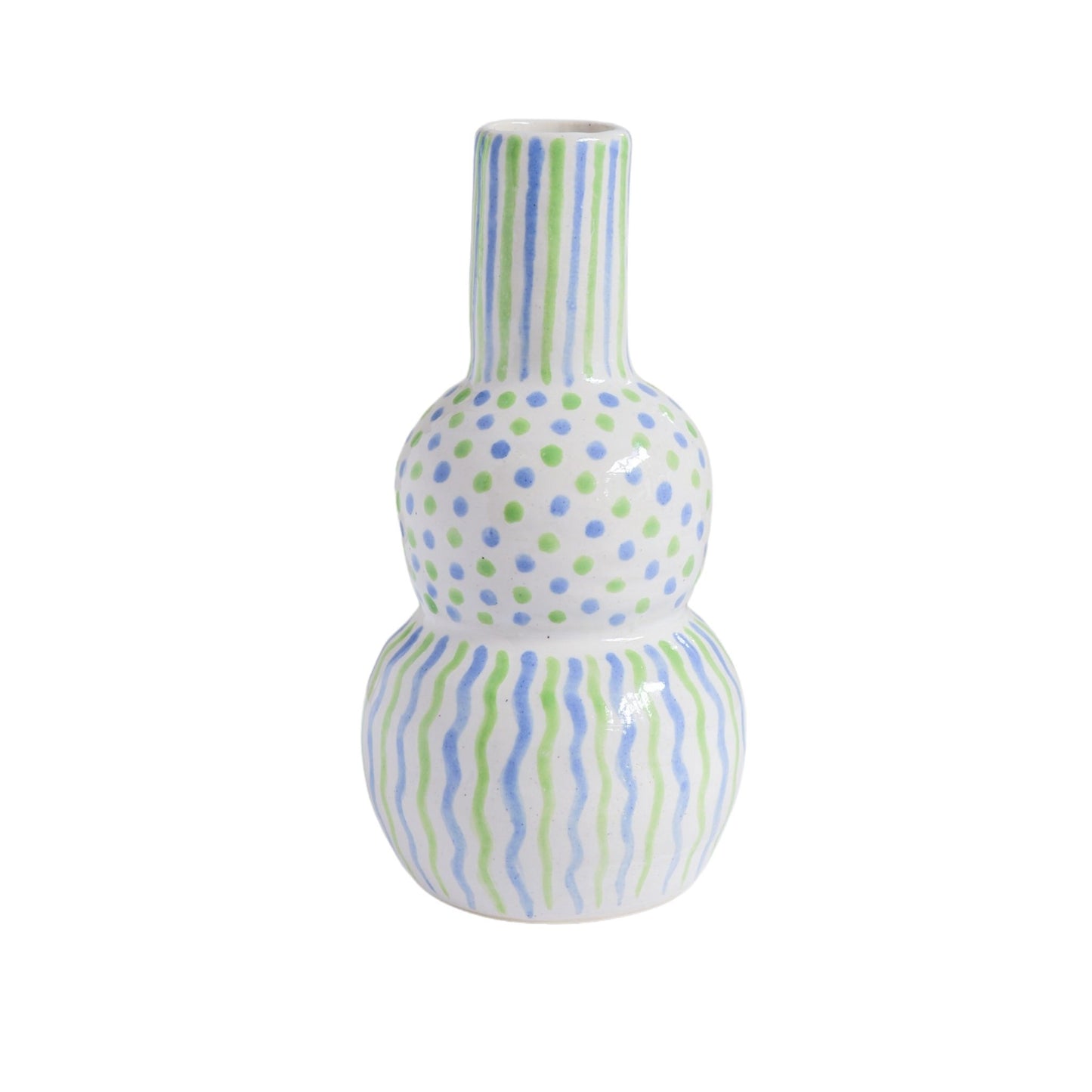 Dot Bud Vase Blue Green