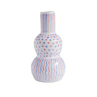 handpainted red blue vase
