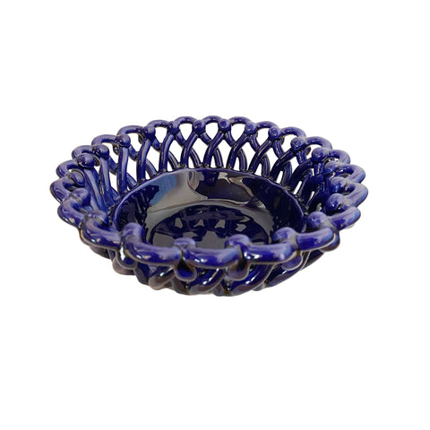 Ceramic Basket Small Indigo