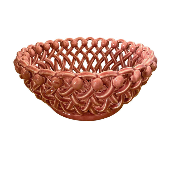 pink ceramic basket 