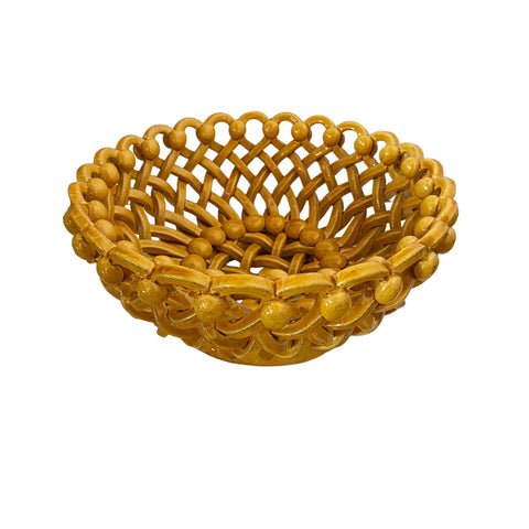 Ceramic Basket Large Ochre
