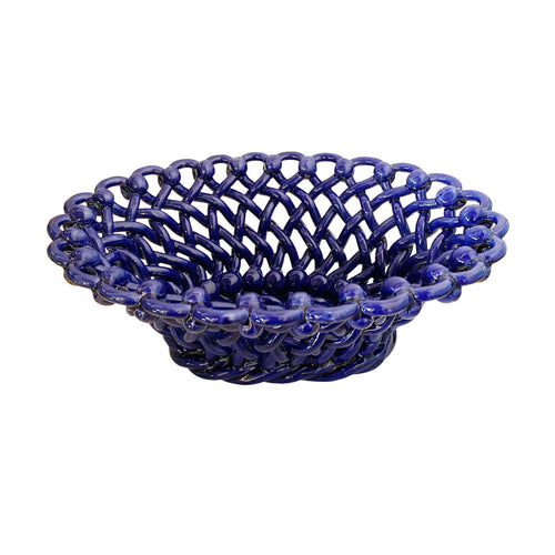 Ceramic Basket Oval Indigo