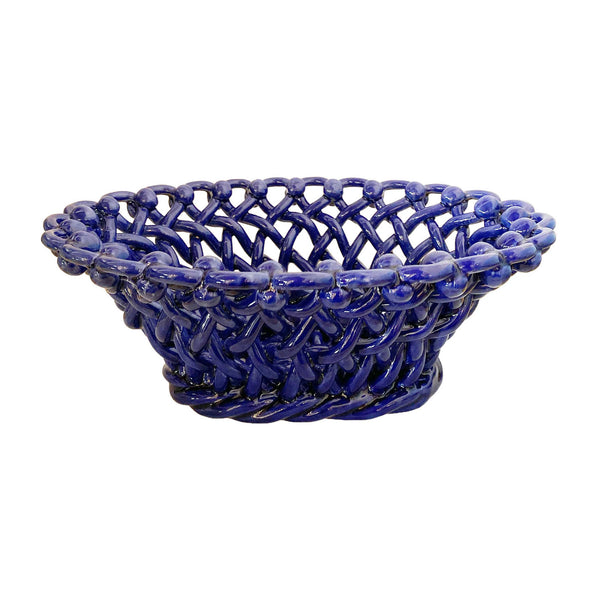 Ceramic Basket Oval Indigo