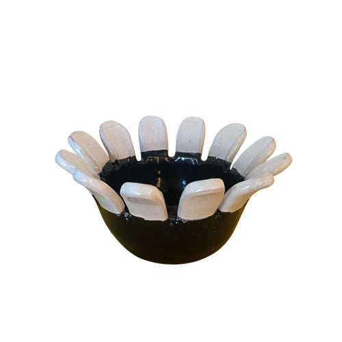 Guatemalan Small Petal Bowl Navy White