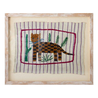 Guatemalan Tapestry - Brown And Dark Brown Cat
