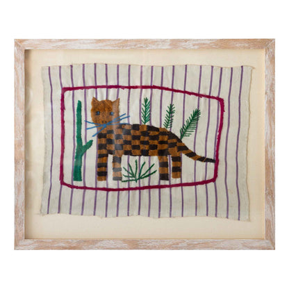 Guatemalan Tapestry - Brown And Dark Brown Cat
