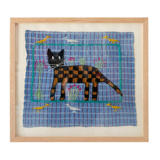 Guatemalan Tapestry - Brown And Black Cat