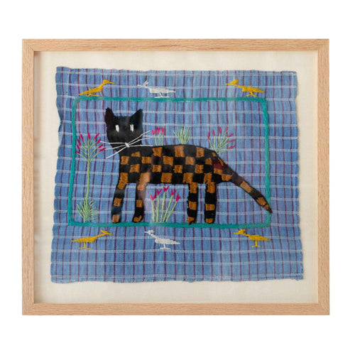 Guatemalan Tapestry - Brown And Black Cat