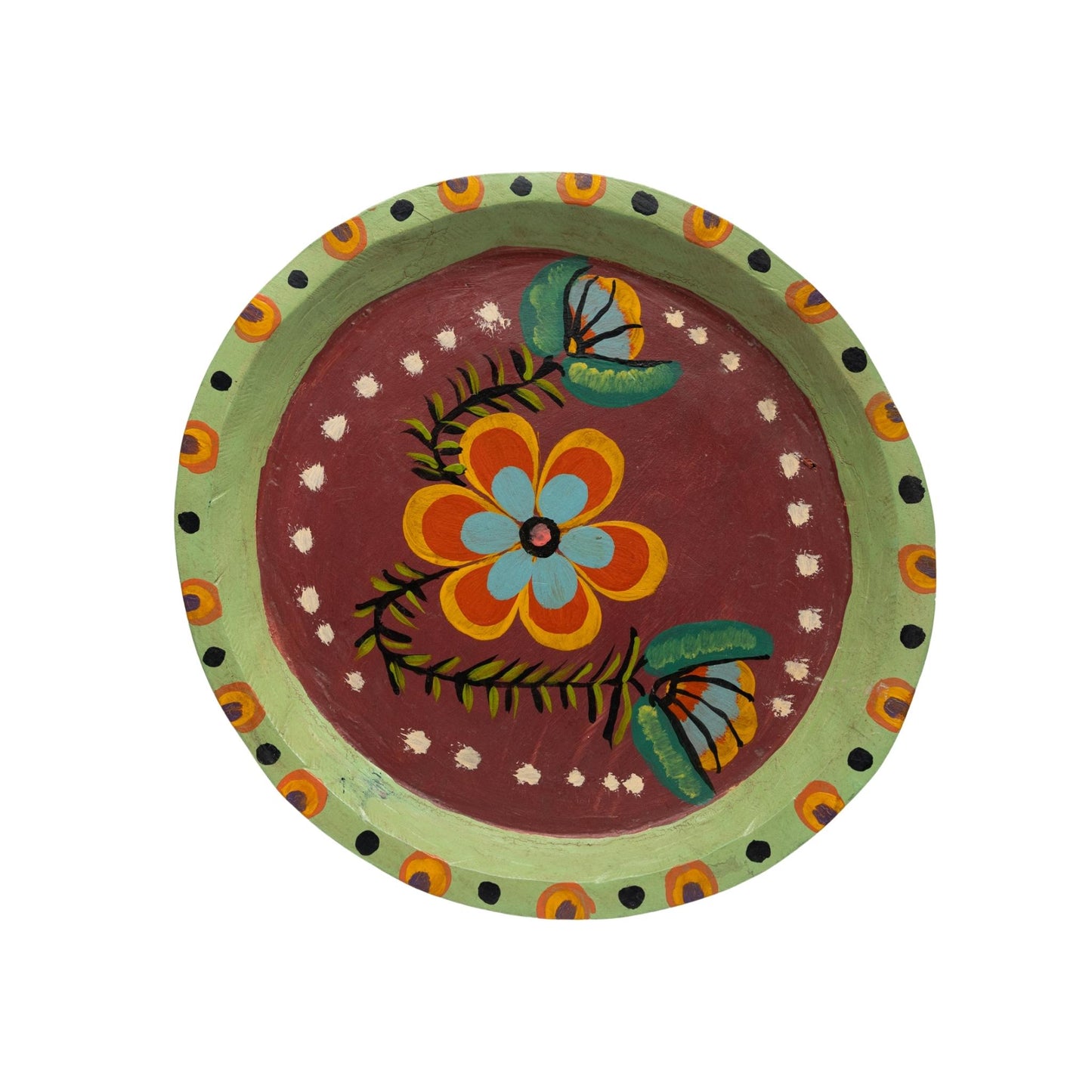 Hand Painted Wooden Decorative Plate
