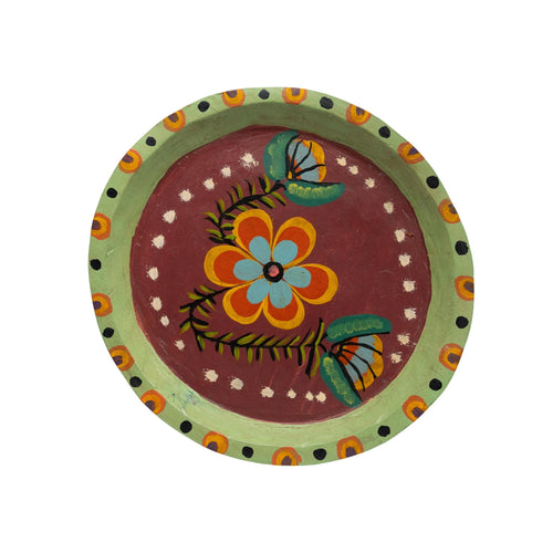Hand Painted Wooden Decorative Plate