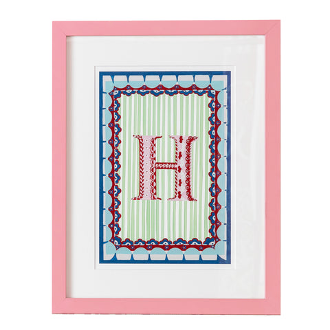 Letter H - A4 Natasha Hulse Pink Frame