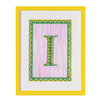 Letter I - A4 Natasha Hulse Yellow Frame