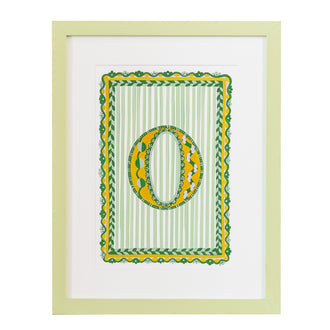 Letter O - A4 Natasha Hulse Lime Frame