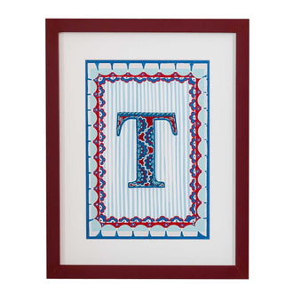 Letter T - A4 Natasha Hulse Burgundy Frame