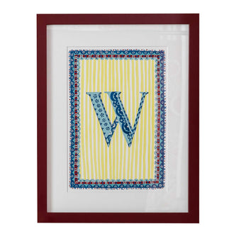 Letter W - A4 Natasha Hulse Burgundy Frame