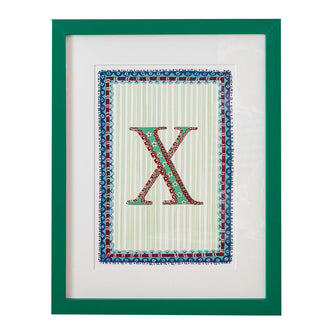 Letter X - A4 Natasha Hulse Green Frame