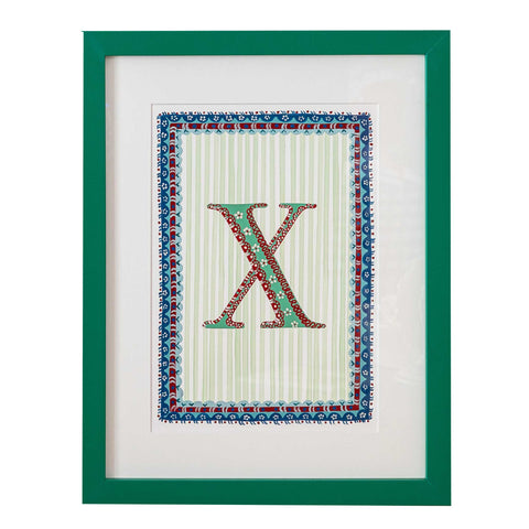 Letter X - A4 Natasha Hulse Green Frame