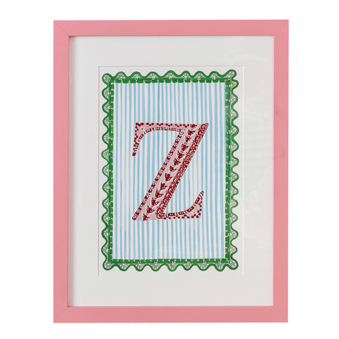 Letter Z - A4 Natasha Hulse Pink Frame