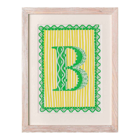 Letter B - A4 Natasha Hulse Limewash Frame