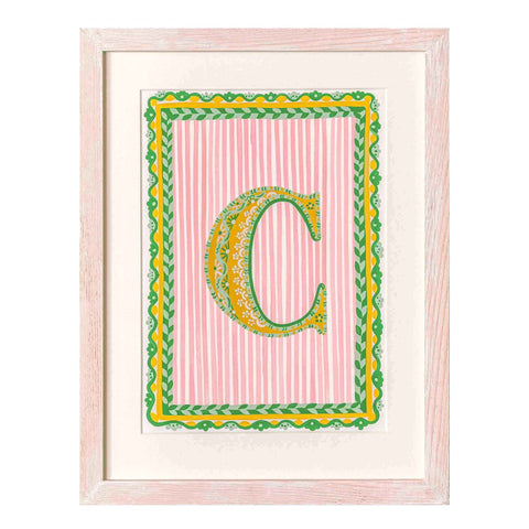 Letter C - A4 Natasha Hulse Limewash Frame
