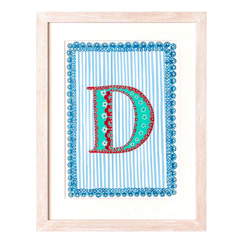 Letter D - A4 Natasha Hulse Limewash Frame
