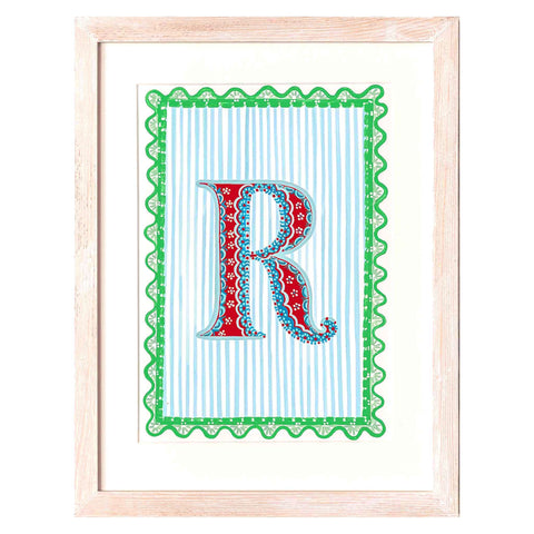 Letter R - A4 Natasha Hulse Limewash Frame