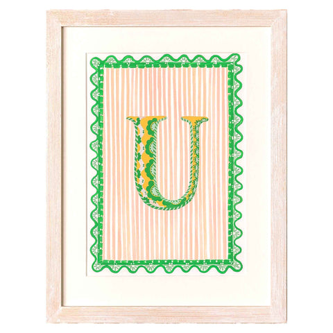Letter U - A4 Natasha Hulse Limewash Frame