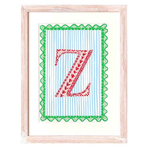 Letter Z - A4 Natasha Hulse Limewash Frame