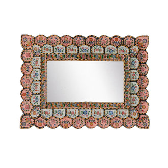 Rectangular Scallop Pink Mirror