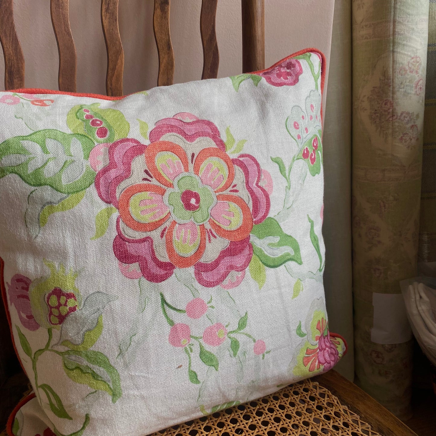 Somerset Cushion Pink Green