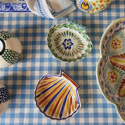 Shell Trinket Dish Green Aqua