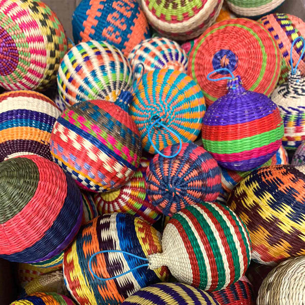 Iraca Christmas Baubles Set of 6 Multicoloured