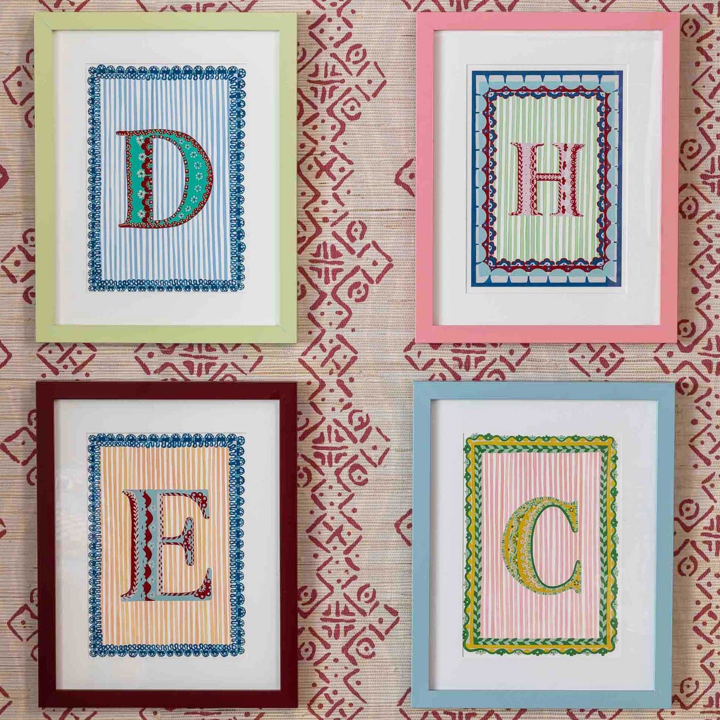 Letter H - A4 Natasha Hulse Pink Frame