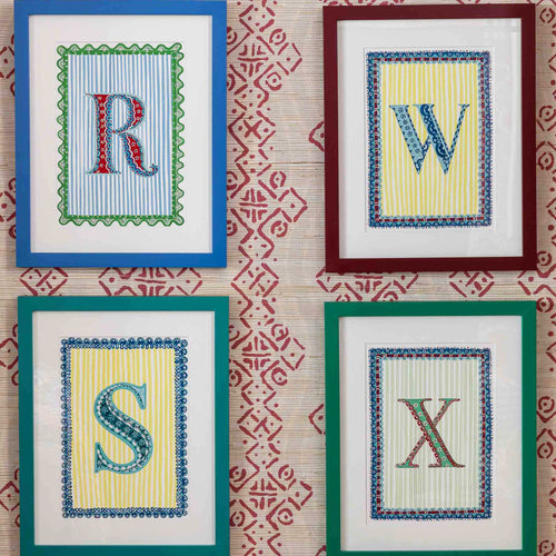 Letter X - A4 Natasha Hulse Green Frame