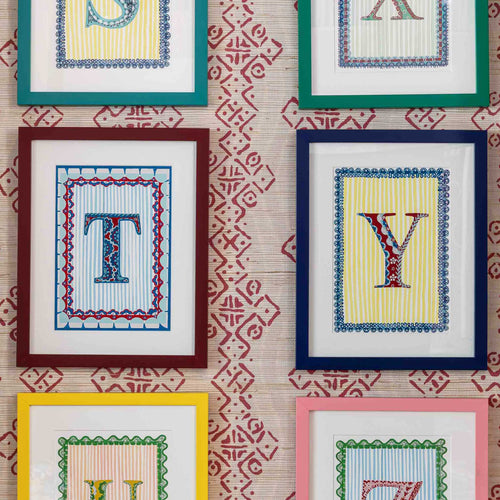 Letter T - A4 Natasha Hulse Burgundy Frame