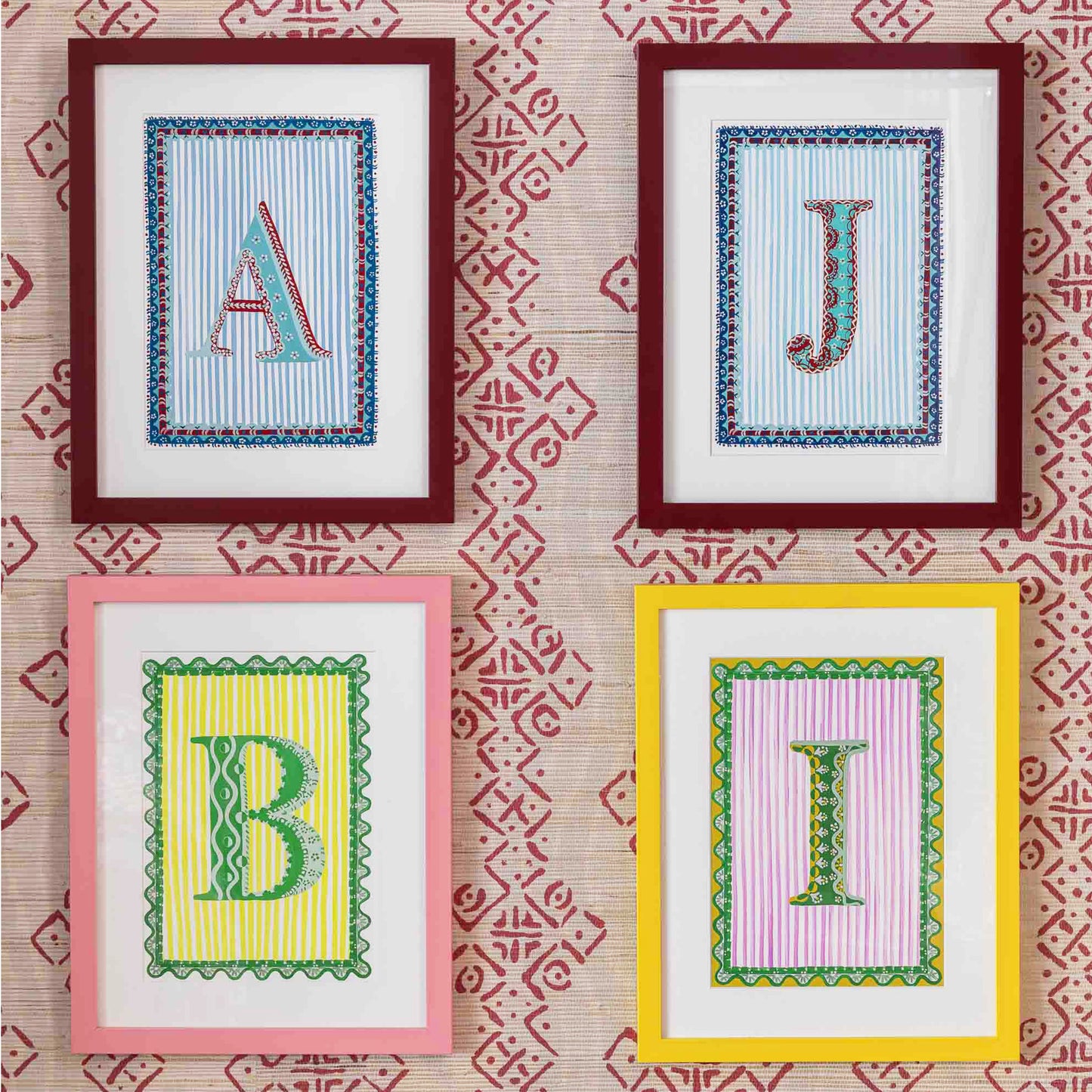 Letter I - A4 Natasha Hulse Yellow Frame