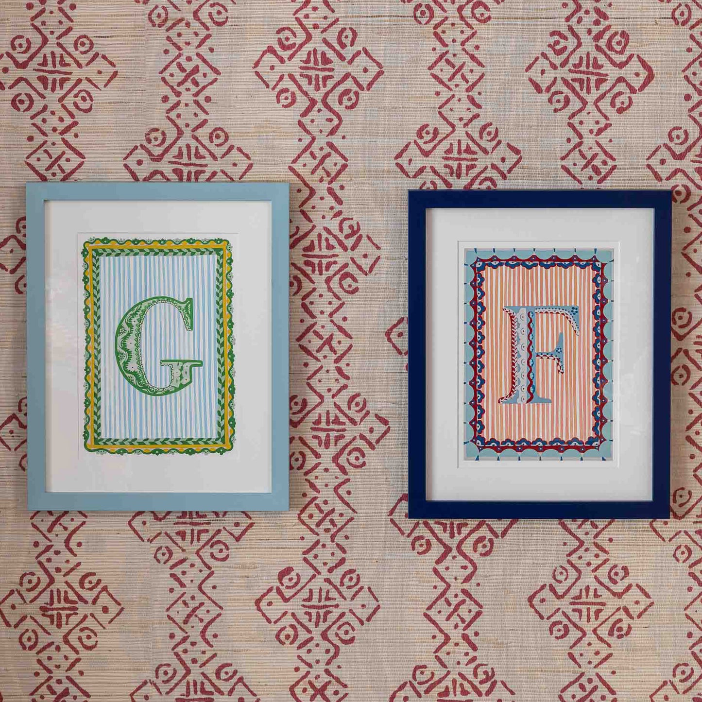 Letter F - A4 Natasha Hulse Navy Frame