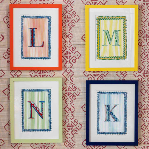 Letter N - A4 Natasha Hulse Lime Frame