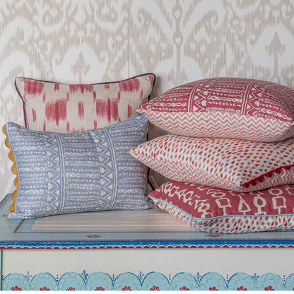 ikat patterned cushion