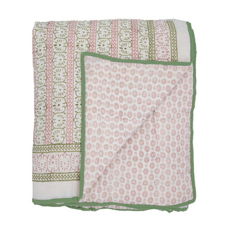 Single Azalea Quilt Pink Green