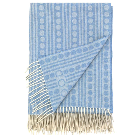 Wicklewood Light Blue Cashmere and Merino Wool Throw
