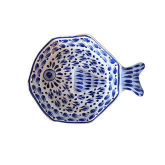 Fish Shaped Dish Blue White I