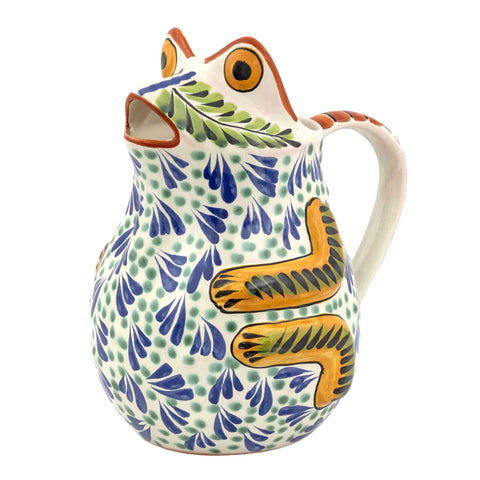 Frog Water Pitcher Blue Green