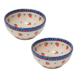 Set of 2 Strawberry Cereal Bowls Red
